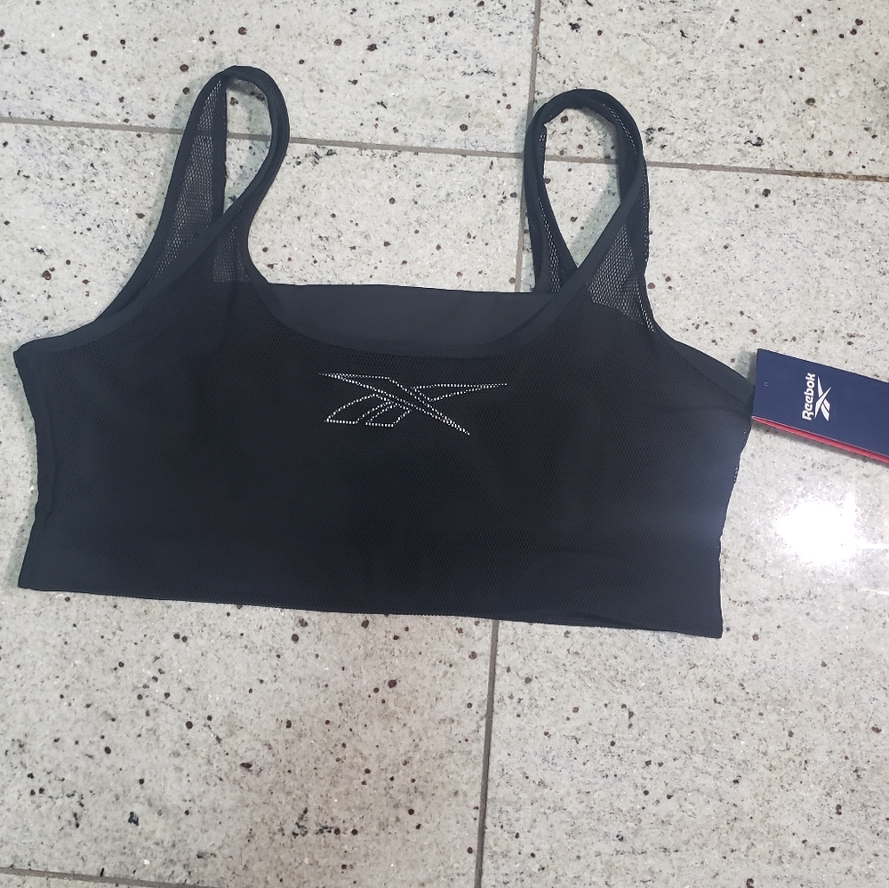 NWT Reebok Speedwick Lounge Sports Bra Black XL Low Impact
